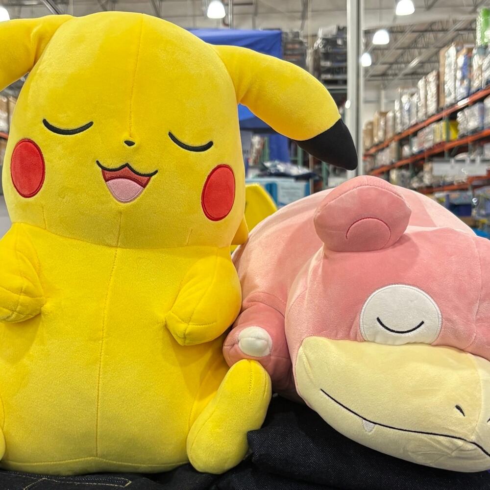 2 Pokémon Soft Touch 18” Sleepy Time Slowpoke & Pikachu